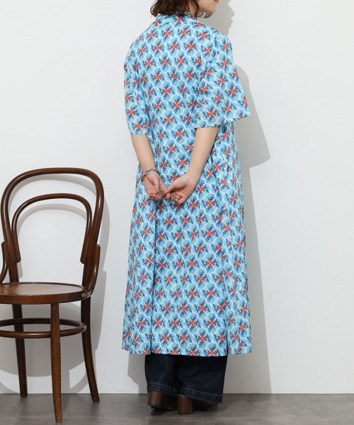 KILKI(キルキー)の「kilki スワロープリントワンピース 半端袖(ワンピース・レディース・ブルー系/グリーン系・ONESIZE)」の15枚目の写真