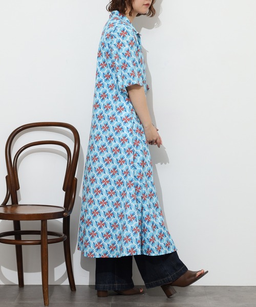 KILKI(キルキー)の「kilki スワロープリントワンピース 半端袖(ワンピース・レディース・ブルー系/グリーン系・ONESIZE)」の16枚目の写真