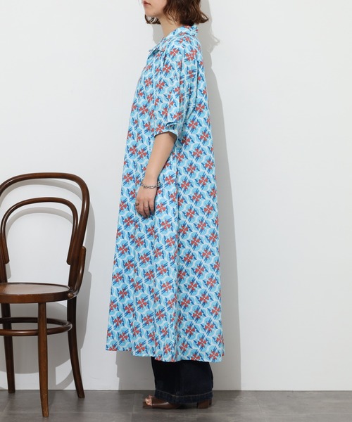 KILKI(キルキー)の「kilki スワロープリントワンピース 半端袖(ワンピース・レディース・ブルー系/グリーン系・ONESIZE)」の18枚目の写真