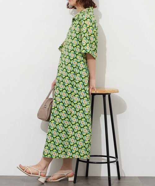 KILKI(キルキー)の「kilki スワロープリントワンピース 半端袖(ワンピース・レディース・ブルー系/グリーン系・ONESIZE)」の6枚目の写真