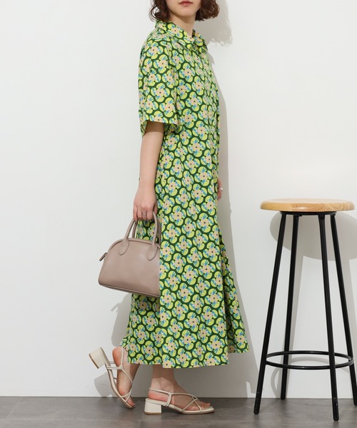 KILKI(キルキー)の「kilki スワロープリントワンピース 半端袖(ワンピース・レディース・ブルー系/グリーン系・ONESIZE)」の9枚目の写真