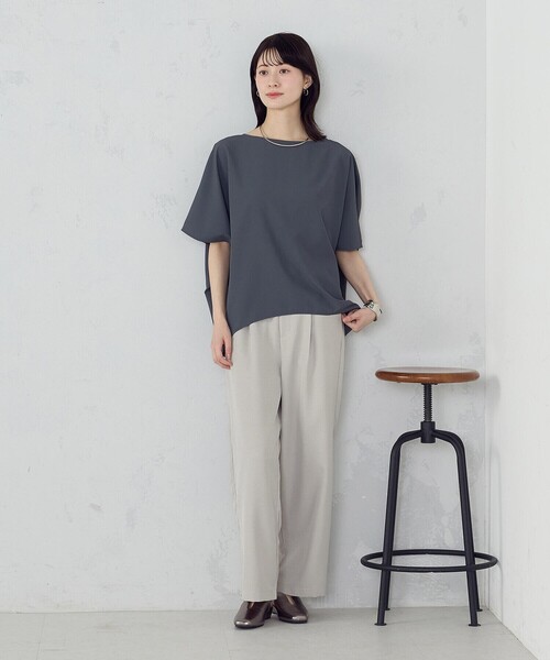 COMME CA MODELS(コムサモデルズ)の「【5サイズ展開】麻調 ワイドパンツ(その他パンツ・レディース・ライトグレー/ネイビー/ブラック/オリーブ・X-SMALL/SMALL/MEDIUM/LARGE/X-LARGE)」の11枚目の写真