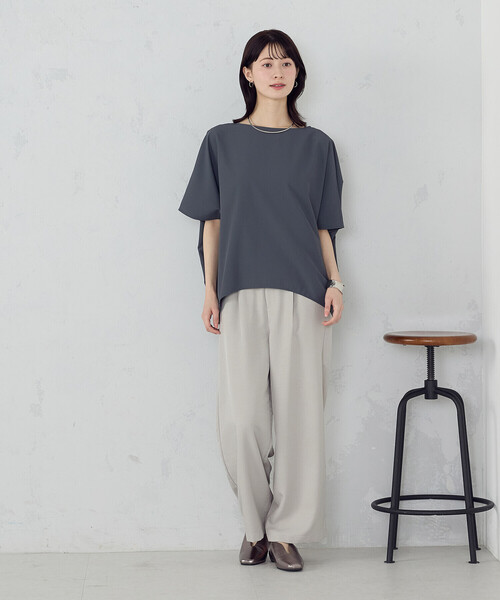 COMME CA MODELS(コムサモデルズ)の「【5サイズ展開】麻調 ワイドパンツ(その他パンツ・レディース・ライトグレー/ネイビー/ブラック/オリーブ・X-SMALL/SMALL/MEDIUM/LARGE/X-LARGE)」の14枚目の写真