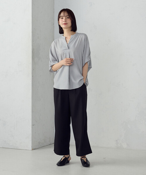COMME CA MODELS(コムサモデルズ)の「【5サイズ展開】麻調 ワイドパンツ(その他パンツ・レディース・ライトグレー/ネイビー/ブラック/オリーブ・X-SMALL/SMALL/MEDIUM/LARGE/X-LARGE)」の17枚目の写真