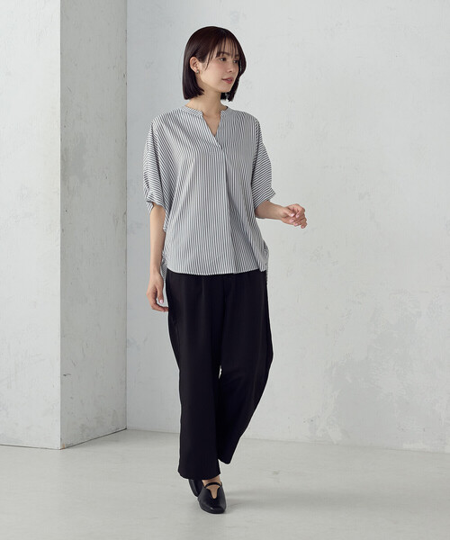 COMME CA MODELS(コムサモデルズ)の「【5サイズ展開】麻調 ワイドパンツ(その他パンツ・レディース・ライトグレー/ネイビー/ブラック/オリーブ・X-SMALL/SMALL/MEDIUM/LARGE/X-LARGE)」の18枚目の写真