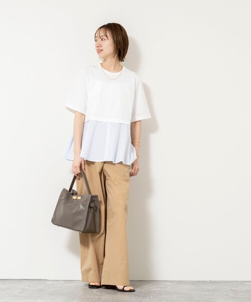 NOLLEY’S(ノーリーズ)の「【TORRAZZO DONNA/トラッゾドンナ】Docking Flare Top(Tシャツ/カットソー・レディース・ホワイト/ダークネイビー/グレー系その他・38)」の22枚目の写真