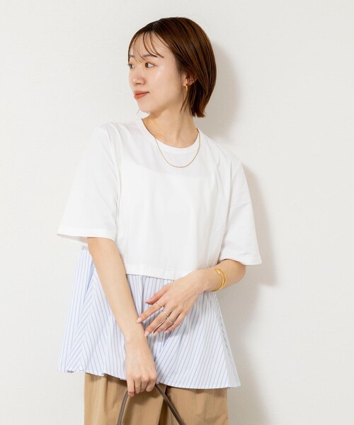 NOLLEY’S(ノーリーズ)の「【TORRAZZO DONNA/トラッゾドンナ】Docking Flare Top(Tシャツ/カットソー・レディース・ホワイト/ダークネイビー/グレー系その他・38)」の21枚目の写真