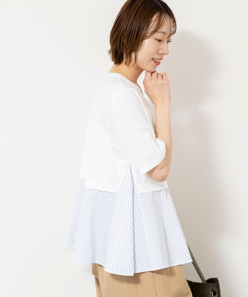 NOLLEY’S(ノーリーズ)の「【TORRAZZO DONNA/トラッゾドンナ】Docking Flare Top(Tシャツ/カットソー・レディース・ホワイト/ダークネイビー/グレー系その他・38)」の18枚目の写真