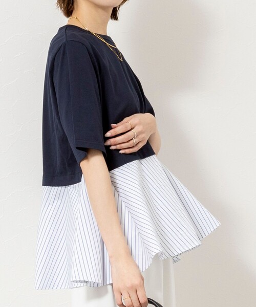 NOLLEY’S(ノーリーズ)の「【TORRAZZO DONNA/トラッゾドンナ】Docking Flare Top(Tシャツ/カットソー・レディース・ホワイト/ダークネイビー/グレー系その他・38)」の11枚目の写真