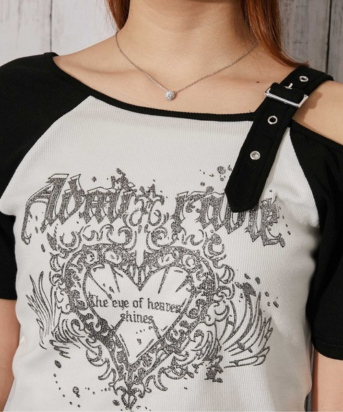 GORGE(ゴージ)の「《ワンショルダー×グラフィック》Tシャツ/ストリート×Y2K/春夏秋/全2色(Tシャツ/カットソー・レディース・オフホワイト/グレー・F)」の8枚目の写真