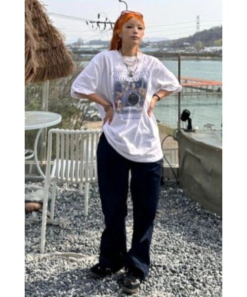 MOZMOZ(モズモズ)の「ラックニャン デジタル オーバーサイズ 半袖Tシャツ ホワイト(Tシャツ/カットソー・レディース・その他・1/2/3)」の10枚目の写真