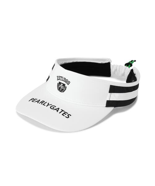 PEARLY GATES(パーリーゲイツ)の「【PEARLY GATES】メッシュ×ゴムスピンドルVISOR(サンバイザー・レディース・ホワイト/ネイビー/グリーン・FREE)」の2枚目の写真