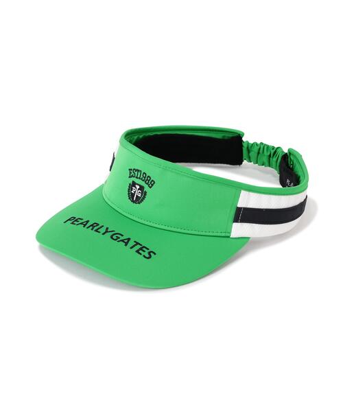 PEARLY GATES(パーリーゲイツ)の「【PEARLY GATES】メッシュ×ゴムスピンドルVISOR(サンバイザー・レディース・ホワイト/ネイビー/グリーン・FREE)」の1枚目の写真