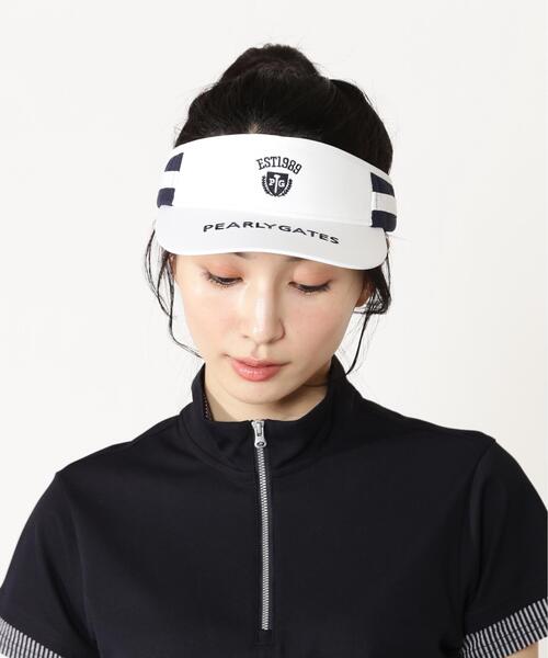 PEARLY GATES(パーリーゲイツ)の「【PEARLY GATES】メッシュ×ゴムスピンドルVISOR(サンバイザー・レディース・ホワイト/ネイビー/グリーン・FREE)」の15枚目の写真