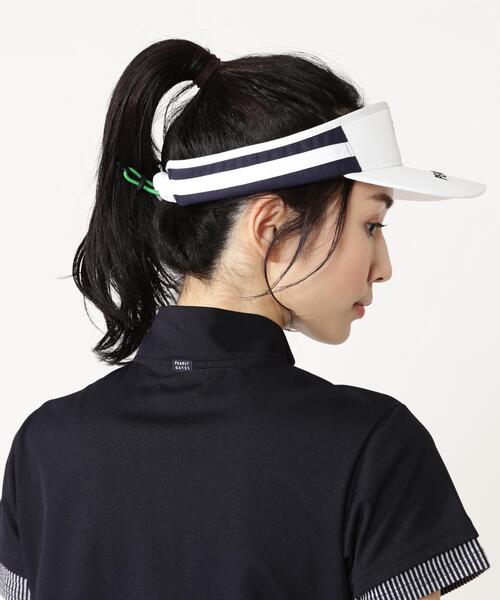 PEARLY GATES(パーリーゲイツ)の「【PEARLY GATES】メッシュ×ゴムスピンドルVISOR(サンバイザー・レディース・ホワイト/ネイビー/グリーン・FREE)」の16枚目の写真