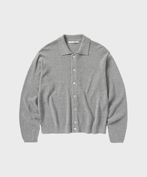 クロップカラーLSカーディガン_MELANGE GREY