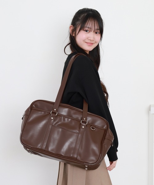 AVVENTURA スクールバッグ 合皮 通学かばん（ボストンバッグ