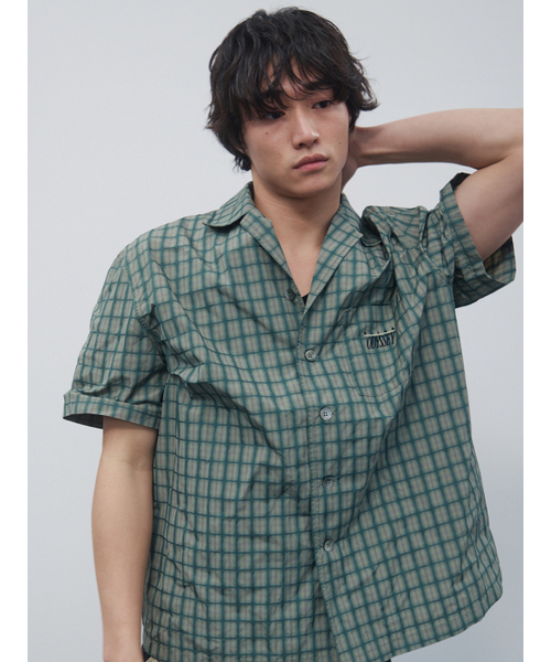 Check Half Sleeve Shirt Green（シャツ/ブラウス）｜KIJUN MEN 