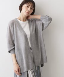 【洗える】ミドル丈シアーカーディガン