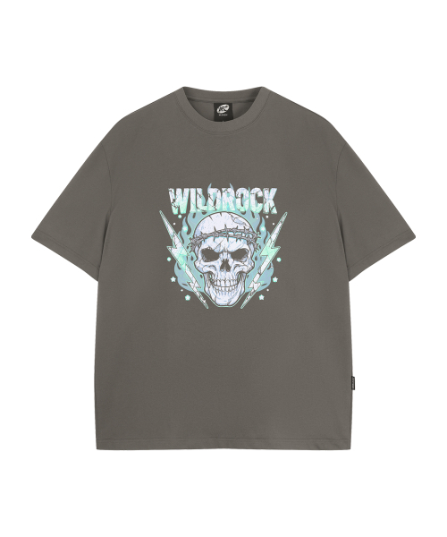 WILDROCK（ワイルドロック）の「サンダースカル クールコットンオーバーサイズ半袖Tシャツ（Tシャツ/カットソー・メンズ・ブラック/スカイブルー/ブルー/チャコール/ホワイト/ピンク・SMALL/MEDIUM/LARGE）」の11枚目の写真