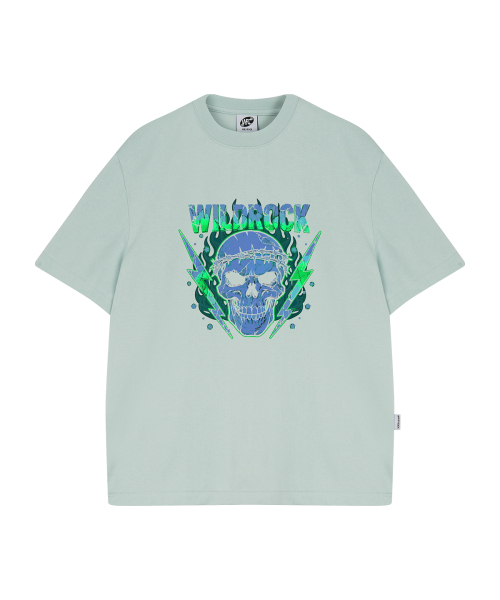 WILDROCK（ワイルドロック）の「サンダースカル クールコットンオーバーサイズ半袖Tシャツ（Tシャツ/カットソー・メンズ・ブラック/スカイブルー/ブルー/チャコール/ホワイト/ピンク・SMALL/MEDIUM/LARGE）」の10枚目の写真