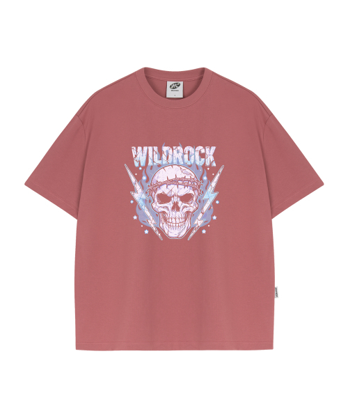 WILDROCK（ワイルドロック）の「サンダースカル クールコットンオーバーサイズ半袖Tシャツ（Tシャツ/カットソー・メンズ・ブラック/スカイブルー/ブルー/チャコール/ホワイト/ピンク・SMALL/MEDIUM/LARGE）」の9枚目の写真