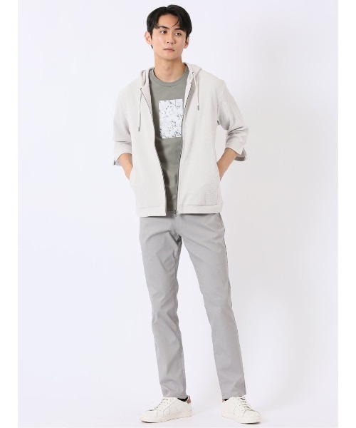 TAKA-Q（タカキュー）の「パンツ メンズ ストレッチ 接触冷感 スリム 5ポケット テーパード ドビー クロスストレッチ + クール（チノパンツ・メンズ・カーキ/ブラック/ライトグレー/ネイビー・2S/S/MEDIUM/X-LARGE/3L/LARGE）」の9枚目の写真