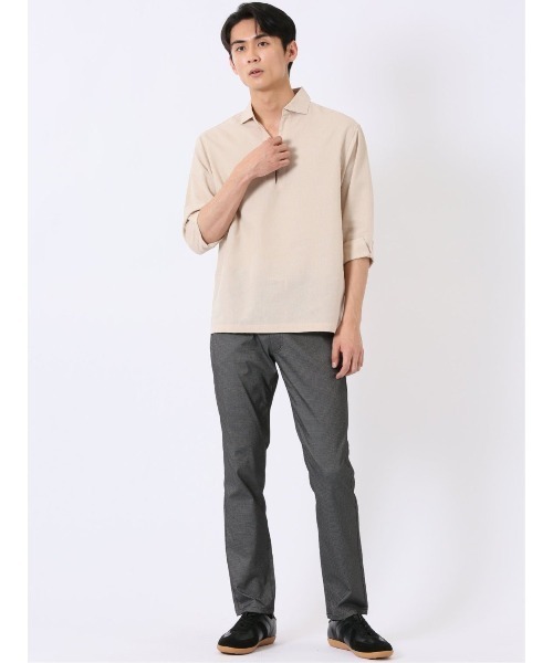 TAKA-Q（タカキュー）の「パンツ メンズ ストレッチ 接触冷感 スリム 5ポケット テーパード ドビー クロスストレッチ + クール（チノパンツ・メンズ・カーキ/ブラック/ライトグレー/ネイビー・2S/S/MEDIUM/X-LARGE/3L/LARGE）」の19枚目の写真