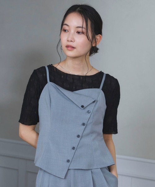 archives（アルシーヴ）の「【ＯＮかわ】Ｆボタンフレアビスチェ×スラックスＳＥＴ（ワンピース・レディース・ベージュ/グレー・MEDIUM）」の8枚目の写真