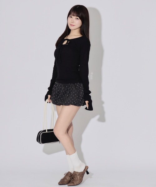 JilLA(ジルア)の「Roundout Ribbed Top / ラウンドカットリブトップス(シャツ/ブラウス・レディース・ブラック/サーモンピンク・FREE)」の22枚目の写真