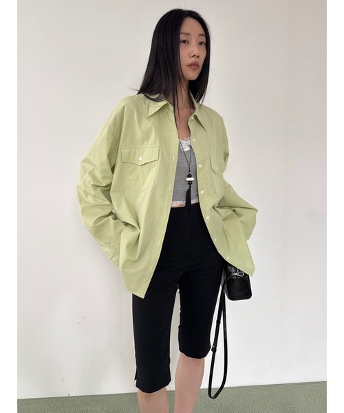 Didot.showroom（ディドット ショールーム）の「コットンウォッシングカラーシャツ（シャツ/ブラウス・レディース・ブルー/ラベンダー/ライム/アイボリー・FREE）」の3枚目の写真