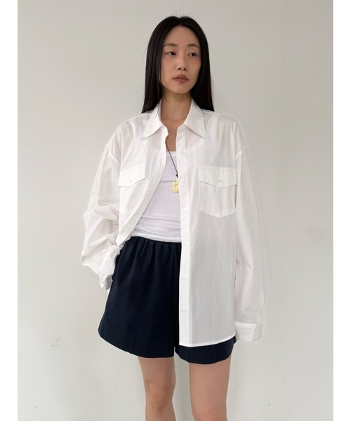 Didot.showroom（ディドット ショールーム）の「コットンウォッシングカラーシャツ（シャツ/ブラウス・レディース・ブルー/ラベンダー/ライム/アイボリー・FREE）」の5枚目の写真