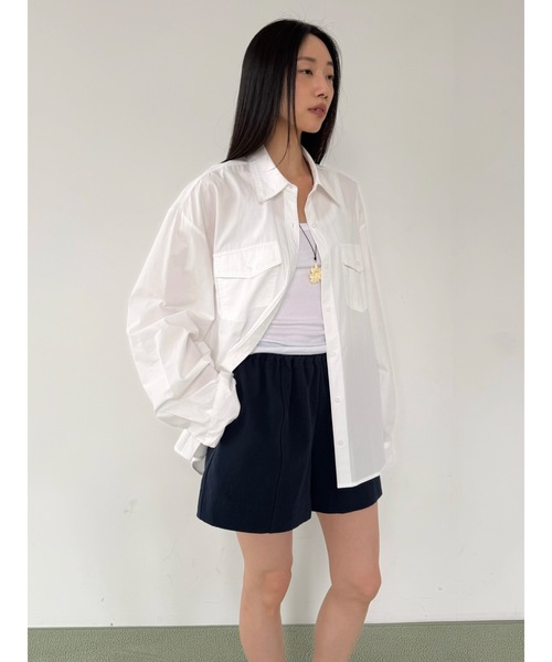 Didot.showroom（ディドット ショールーム）の「コットンウォッシングカラーシャツ（シャツ/ブラウス・レディース・ブルー/ラベンダー/ライム/アイボリー・FREE）」の6枚目の写真