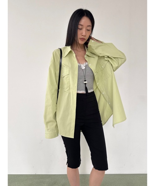 Didot.showroom（ディドット ショールーム）の「コットンウォッシングカラーシャツ（シャツ/ブラウス・レディース・ブルー/ラベンダー/ライム/アイボリー・FREE）」の10枚目の写真