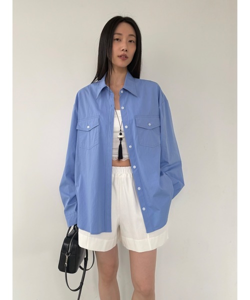 Didot.showroom（ディドット ショールーム）の「コットンウォッシングカラーシャツ（シャツ/ブラウス・レディース・ブルー/ラベンダー/ライム/アイボリー・FREE）」の17枚目の写真