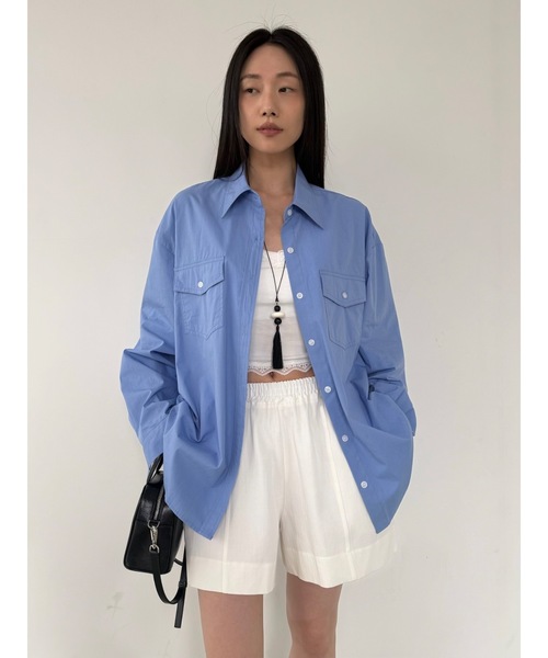Didot.showroom（ディドット ショールーム）の「コットンウォッシングカラーシャツ（シャツ/ブラウス・レディース・ブルー/ラベンダー/ライム/アイボリー・FREE）」の18枚目の写真