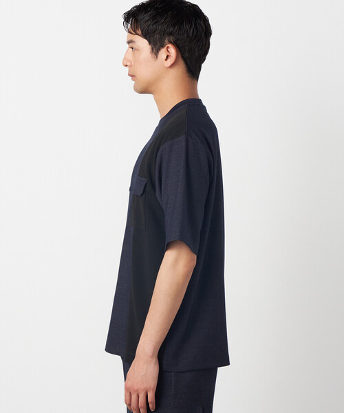 COMME CA ISM（コムサイズム）の「デニムライクストレッチ 半袖プルオーバー（Tシャツ/カットソー・メンズ・ネイビー・LARGE/MEDIUM）」の6枚目の写真