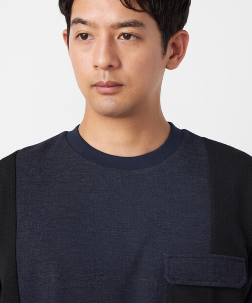 COMME CA ISM（コムサイズム）の「デニムライクストレッチ 半袖プルオーバー（Tシャツ/カットソー・メンズ・ネイビー・LARGE/MEDIUM）」の8枚目の写真