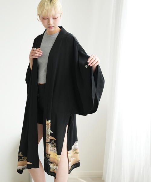 utatane（ウタタネ）の「着物リメイク maison utatane アウター 残照の御殿（その他アウター・レディース・ブラック・FREE）」の8枚目の写真
