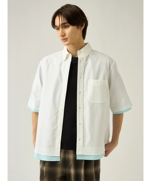 Mc McGREGOR(エムシーマックレガー)の「【Mc McGREGOR】Oxford Layered SS Button-Down Shirt(シャツ/ブラウス・メンズ・ライトイエロー/ミント/アイボリー・M/L)」の2枚目の写真
