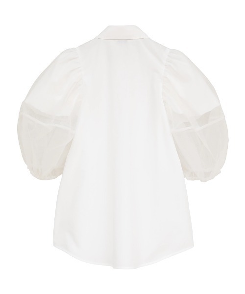 CLANE(クラネ)の「CLANE/クラネ/TULLE LAYERED SLEEVE SHIRTS(シャツ/ブラウス・レディース・その他18/ホワイト・1)」の4枚目の写真