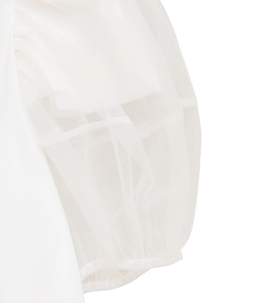 CLANE(クラネ)の「CLANE/クラネ/TULLE LAYERED SLEEVE SHIRTS(シャツ/ブラウス・レディース・その他18/ホワイト・1)」の6枚目の写真