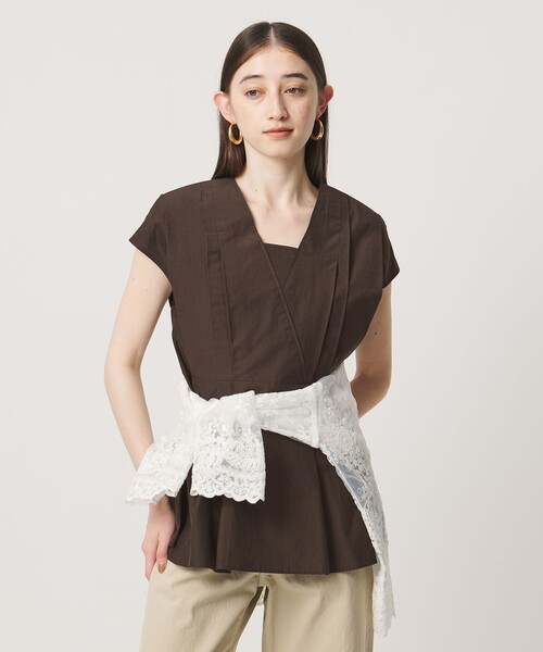 UNITED ARROWS(ユナイテッドアローズ)の「MANTECO POP フレンチスリーブ ブラウス(シャツ/ブラウス・レディース・ブラック/その他7/クリーム/ダークブラウン・FREE)」の9枚目の写真