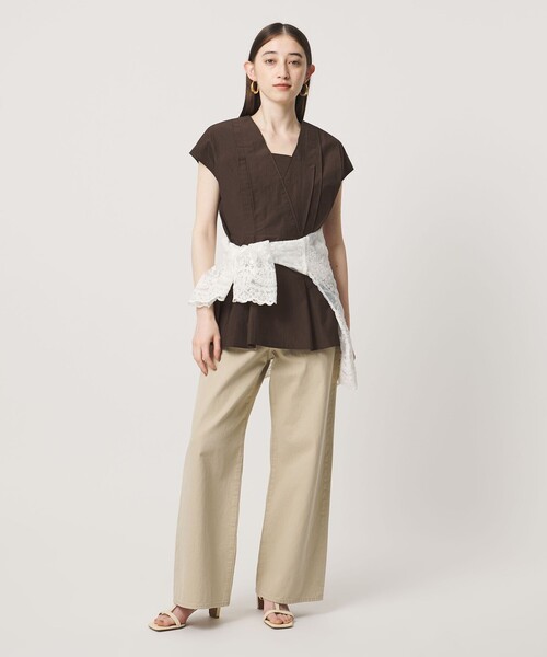 UNITED ARROWS(ユナイテッドアローズ)の「MANTECO POP フレンチスリーブ ブラウス(シャツ/ブラウス・レディース・ブラック/その他7/クリーム/ダークブラウン・FREE)」の10枚目の写真