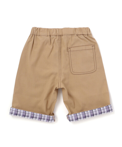 SLAP SLIP(スラップスリップ)の「裾チェック折り返し5.5分丈ストレッチパンツ(80~130cm)(その他パンツ・キッズ・ブルー/ベージュ・130cm/80cm/110cm/120cm/100cm/90cm)」の8枚目の写真