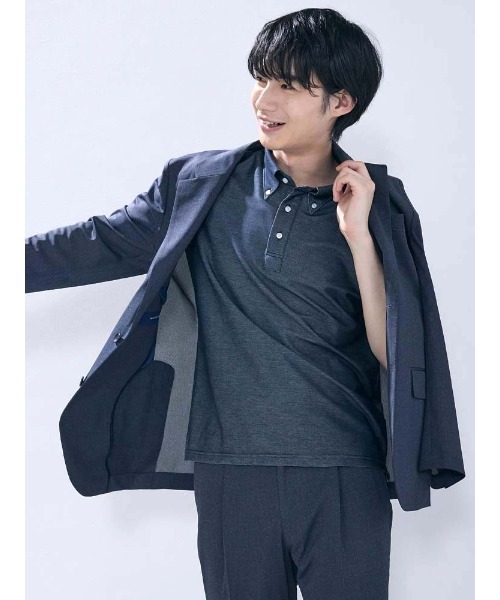 Perfect Suit FActory(パーフェクトスーツファクトリー)の「【接触冷感/ウォッシャブル】「羽衣を纏う」ICE JETセットアップジャケット C.グレー/ネイビー(スーツジャケット・メンズ・ネイビー/チャコールグレー・S/M/L/LL)」の2枚目の写真