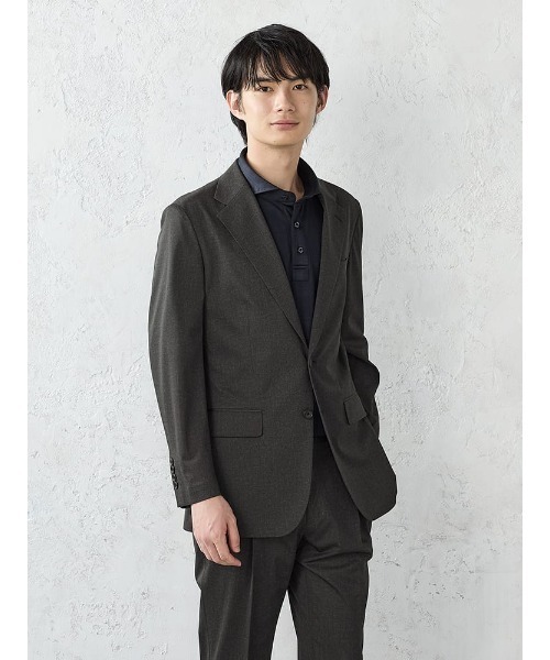 Perfect Suit FActory(パーフェクトスーツファクトリー)の「【接触冷感/ウォッシャブル】「羽衣を纏う」ICE JETセットアップジャケット C.グレー/ネイビー(スーツジャケット・メンズ・ネイビー/チャコールグレー・S/M/L/LL)」の1枚目の写真