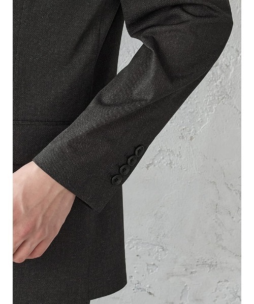 Perfect Suit FActory(パーフェクトスーツファクトリー)の「【接触冷感/ウォッシャブル】「羽衣を纏う」ICE JETセットアップジャケット C.グレー/ネイビー(スーツジャケット・メンズ・ネイビー/チャコールグレー・S/M/L/LL)」の10枚目の写真
