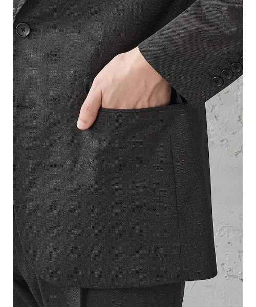 Perfect Suit FActory(パーフェクトスーツファクトリー)の「【接触冷感/ウォッシャブル】「羽衣を纏う」ICE JETセットアップジャケット C.グレー/ネイビー(スーツジャケット・メンズ・ネイビー/チャコールグレー・S/M/L/LL)」の11枚目の写真