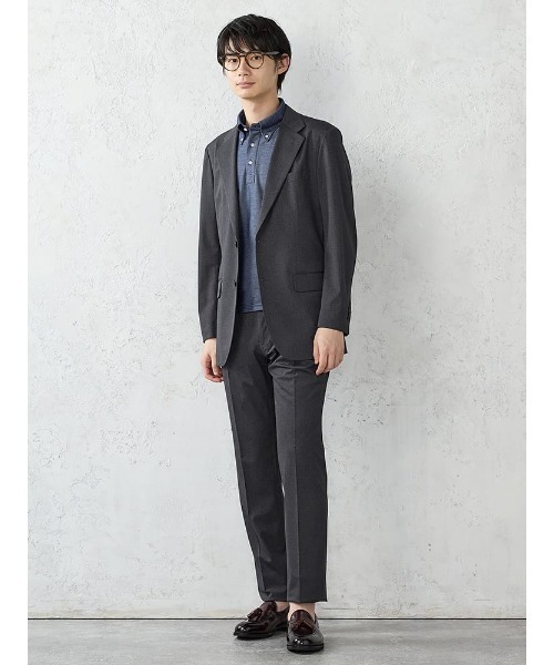 Perfect Suit FActory(パーフェクトスーツファクトリー)の「【接触冷感/ウォッシャブル】「羽衣を纏う」ICE JETセットアップジャケット C.グレー/ネイビー(スーツジャケット・メンズ・ネイビー/チャコールグレー・S/M/L/LL)」の4枚目の写真